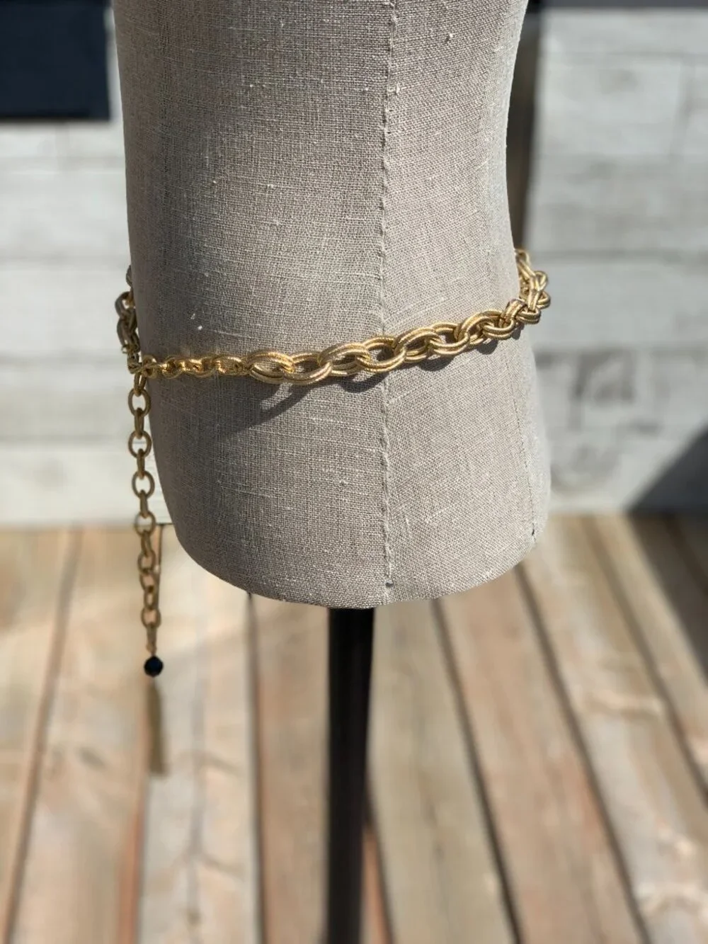 Vintage 70s Gold Hip Waist Chain Belt Bikini Body Jewelry 41 Inch Beach Festival - Picture 3 of 9